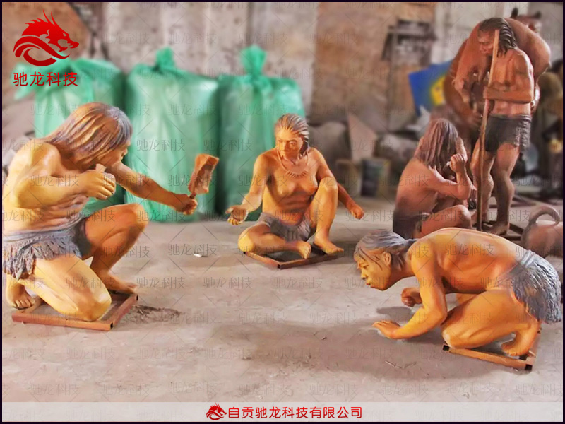 原始古人群生活農耕場景